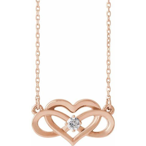 Diamond Infinity-Inspired Heart Necklace
