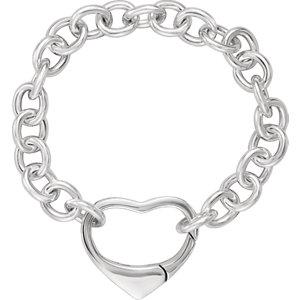 Sterling Silver Bracelet with Heart Clasp - Moijey Fine Jewelry and Diamonds