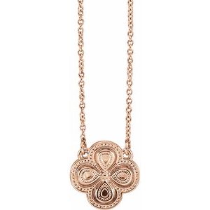 14K Rose Clover 18" Necklace