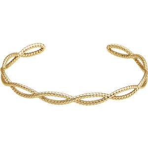 14K Yellow Rope Cuff Bracelet - Moijey Fine Jewelry and Diamonds