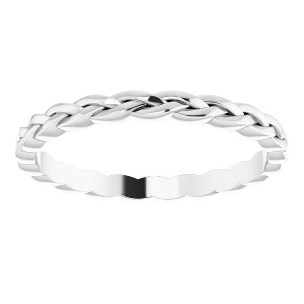 14k White Woven 2 mm  Band - Moijey Fine Jewelry and Diamonds