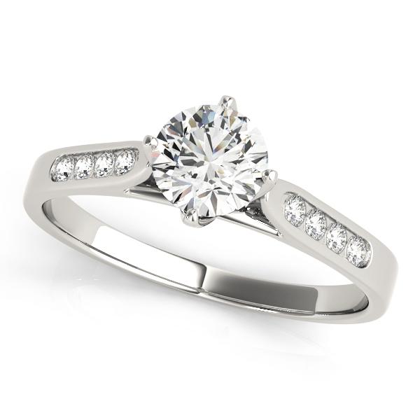Floral Compass-Point Channel-Set Engagement Ring Setting (6.5mm) - Moijey Fine Jewelry and Diamonds