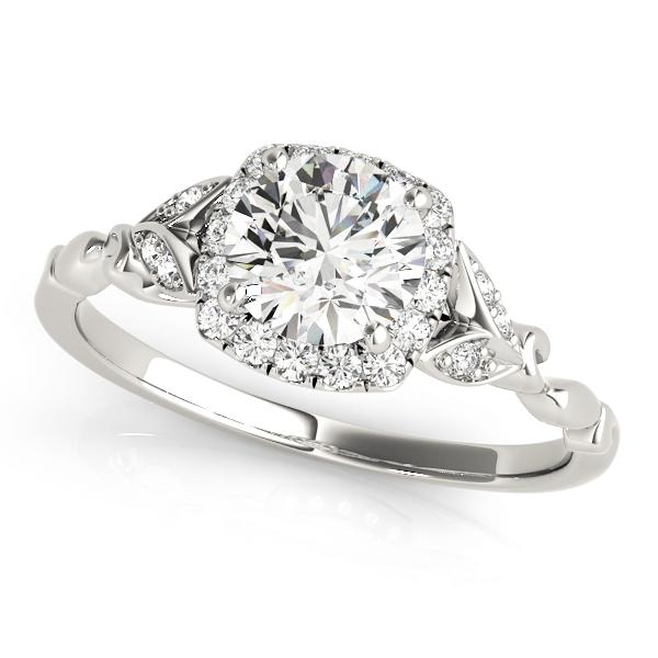 Floral Halo Engagement Ring Setting (6.5mm) - Moijey Fine Jewelry and Diamonds