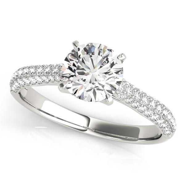 Pave Flower Engagement Ring Setting - Moijey Fine Jewelry and Diamonds