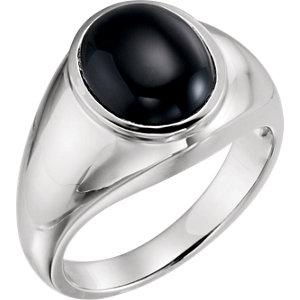 Sterling Silver Bezel-Set Onyx Ring - Moijey Fine Jewelry and Diamonds
