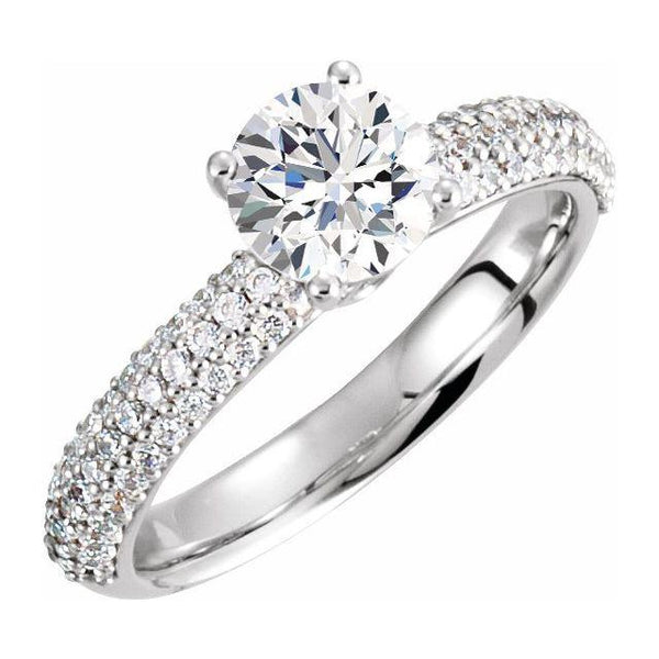 6.5mm Round Accented Engagement Ring Mounting - Moijey Fine Jewelry and Diamonds