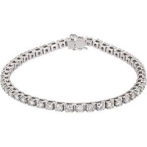 14K White 4 1/2 CTW Diamond Line 7.25" Bracelet - Moijey Fine Jewelry and Diamonds