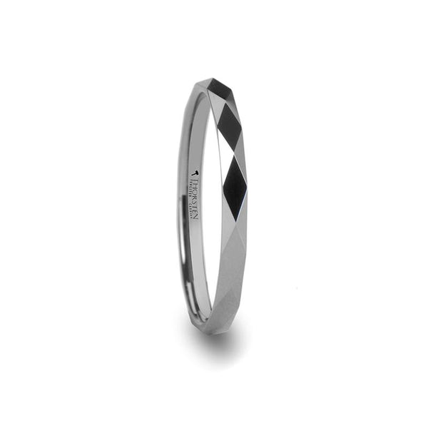 Tungsten Carbide Diamond Faceted Ring - Moijey Fine Jewelry and Diamonds
