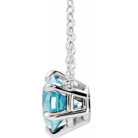 Aquamarine Solitaire 18'' Necklace - Moijey Fine Jewelry and Diamonds