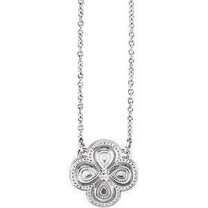 Platinum Clover 18" Necklace