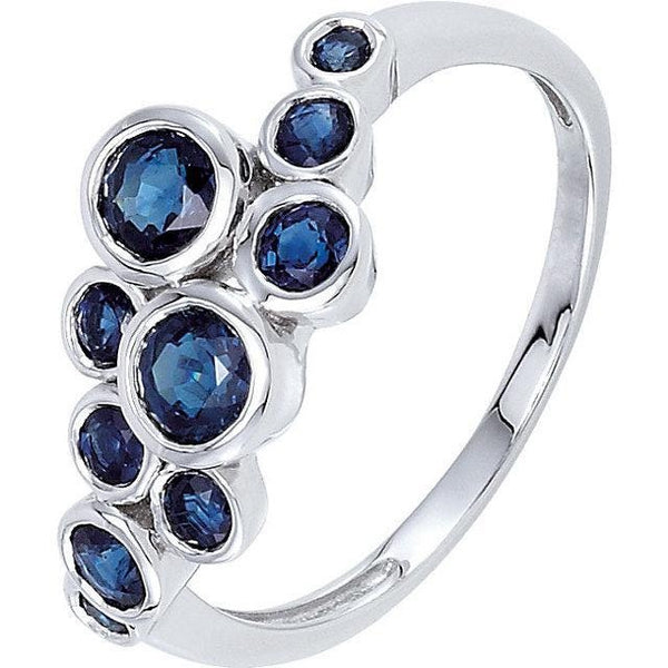 14K White Gold and Sapphire Bezel-Set Ring - Moijey Fine Jewelry and Diamonds