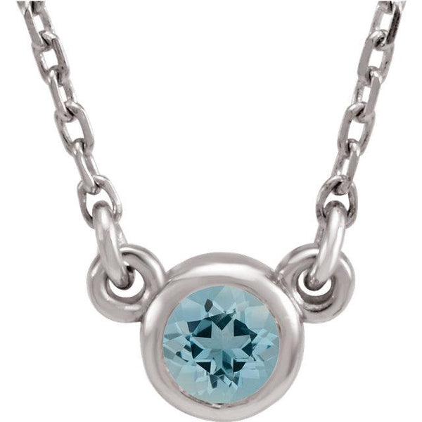 Aquamarine Bezel-Set Necklace - Moijey Fine Jewelry and Diamonds