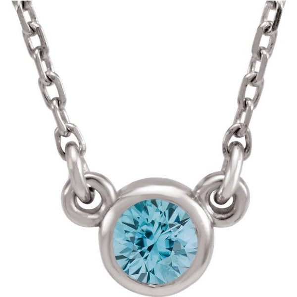 Blue Zircon Bezel-Set Necklace