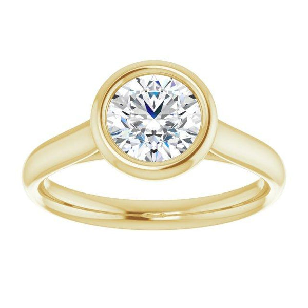 Bezel Solitaire Engagement Ring Mounting - Moijey Fine Jewelry and Diamonds