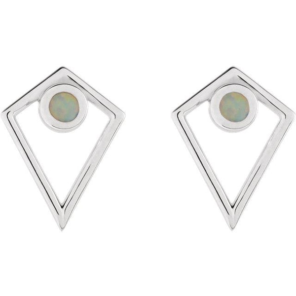 Opal Cabochon Pyramid Earrings - Moijey Fine Jewelry and Diamonds