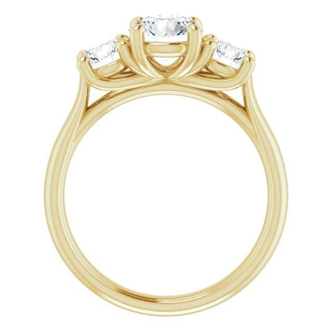 Classic Three Stone Trellis Engagement Ring