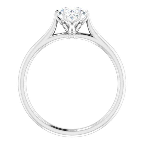 Six-Petal Solitaire Oval Engagement Ring Setting - Moijey Fine Jewelry and Diamonds