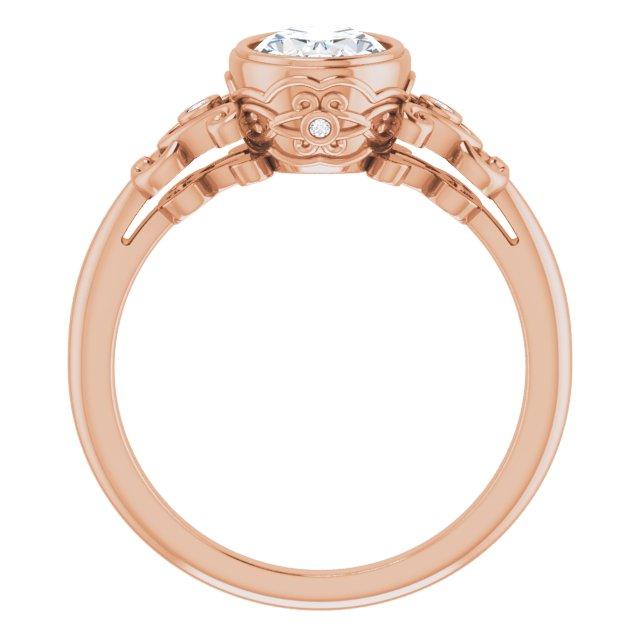 Oval-Shaped Accented Bezel-Set Engagement Ring Setting