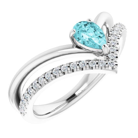 Genuine Blue Zircon 14K White Gold Ring - Moijey Fine Jewelry and Diamonds