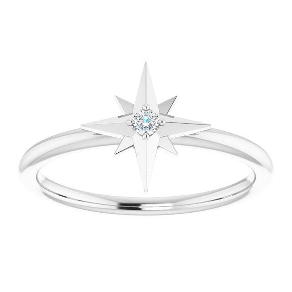 .03 CT Diamond Solitaire Star Ring