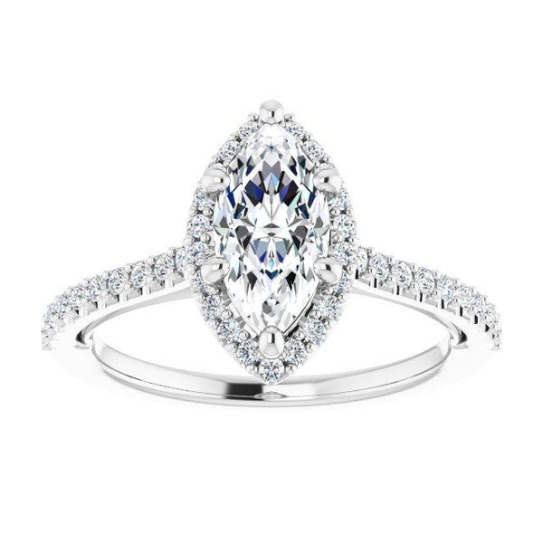 Sweetheart Halo Marquise Engagement Ring Setting