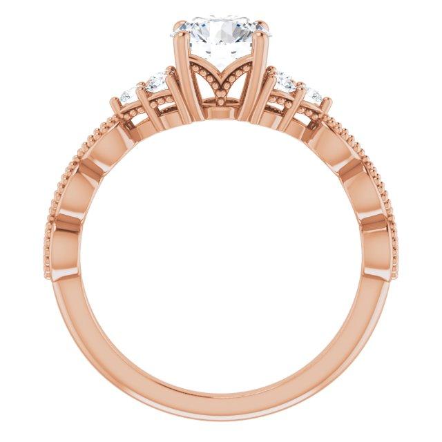 Round Vintage-Inspired Semi-Set Engagement Ring