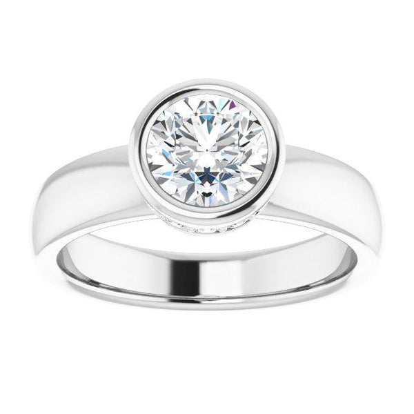 Bezel Round Engagement Ring Mounting