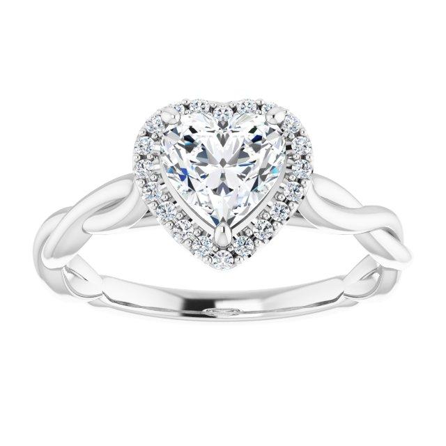 Infinite Heart Halo Engagement Ring