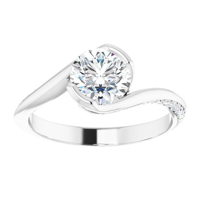 Round Modern Bypass Engagement Ring
