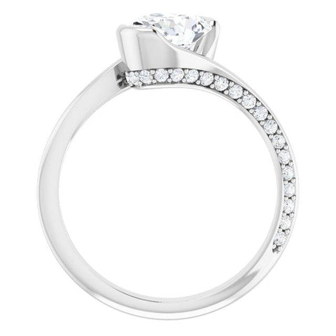 Oval Modern Bypass Engagement Ring Mounting - Moijey Fine Jewelry and Diamonds