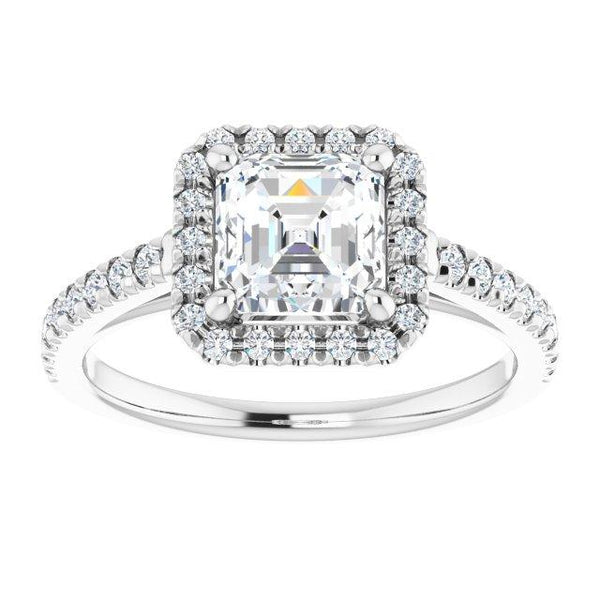 Asscher French-Set Engagement Ring Mounting - Moijey Fine Jewelry and Diamonds