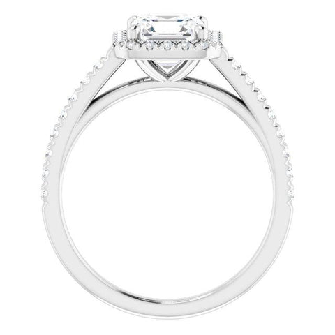 Asscher French-Set Engagement Ring Mounting - Moijey Fine Jewelry and Diamonds