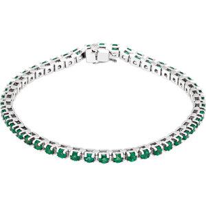 14K White Emerald Line Bracelet - Moijey Fine Jewelry and Diamonds