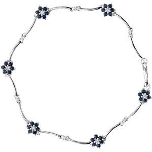 14K White Sapphire & 1/5 CTW Diamond Bracelet - Moijey Fine Jewelry and Diamonds