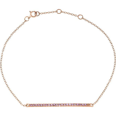 8-Inch 14K Rose Gold & Pink Sapphire Bracelet - Moijey Fine Jewelry and Diamonds