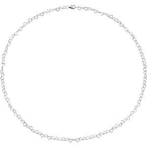 Sterling Silver 4.5mm Heart Link 20" Chain - Moijey Fine Jewelry and Diamonds