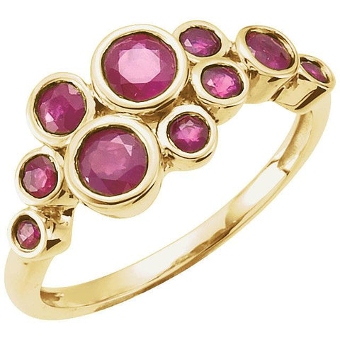 14K Yellow Gold  Bezel-Set Ruby Ring - Moijey Fine Jewelry and Diamonds