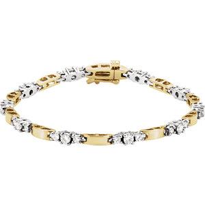 14K Yellow & White 1 3/4 CTW Diamond Line Bracelet - Moijey Fine Jewelry and Diamonds