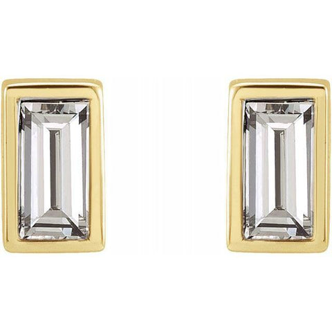 Bezel-Set Baguette 1/8-ctw. Diamond Earrings