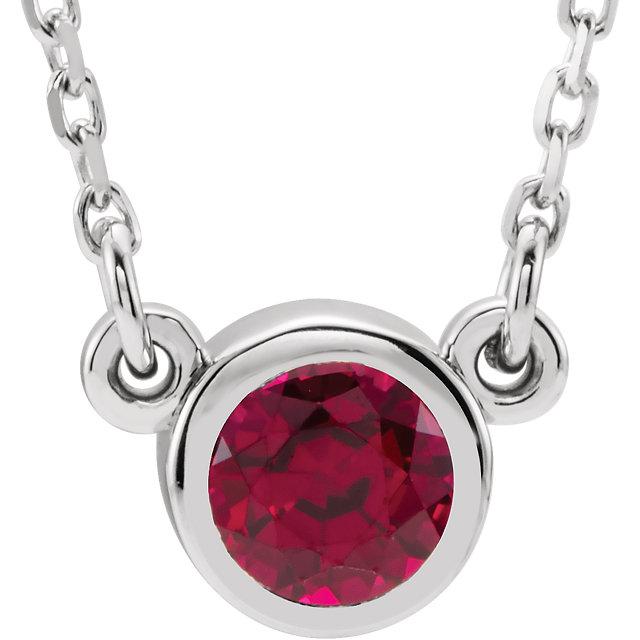 Ruby Bezel-Set 16-Inch Necklace