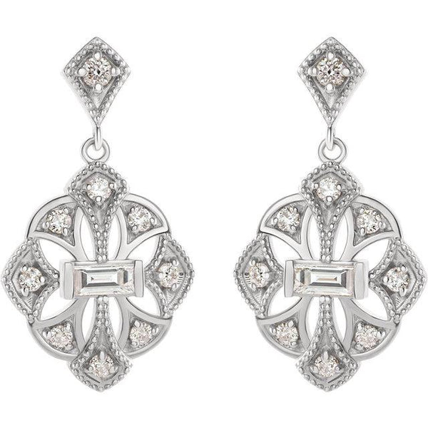 3/8 CTW Diamond Vintage-Inspired Earrings - Moijey Fine Jewelry and Diamonds