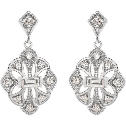 3/8 CTW Diamond Vintage-Inspired Earrings - Moijey Fine Jewelry and Diamonds