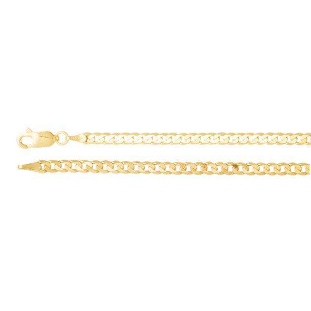 14kt Yellow Gold Solid Curb Chain 3.25mm