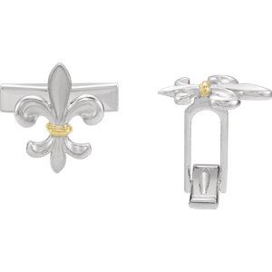 Sterling Silver Fleur-de-lis Cuff Links - Moijey Fine Jewelry and Diamonds