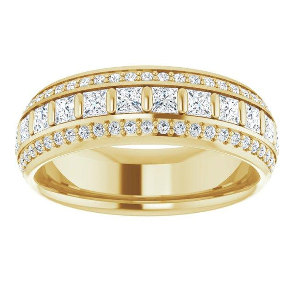 2x2 mm Eternity Ring with Accent and Center stones - Moijey Fine Jewelry and Diamonds