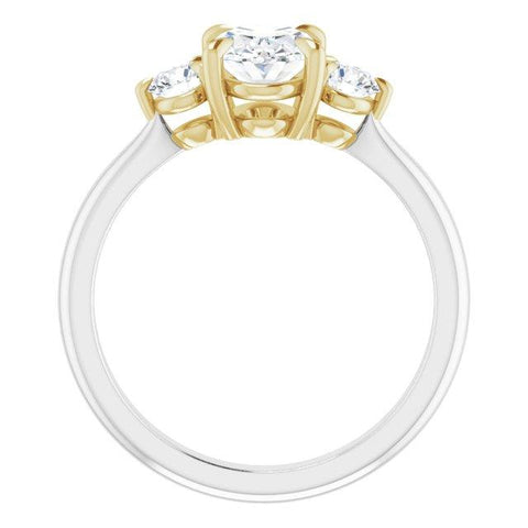 14k White and Yellow Gold 8.6 mm Oval Engagement Ring - Moijey Fine Jewelry and Diamonds