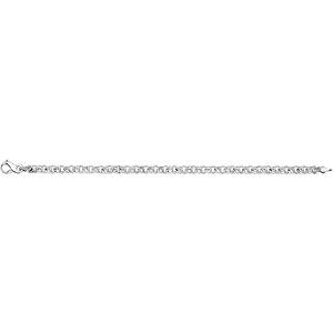 14K White Solid Double Link Charm Bracelet - Moijey Fine Jewelry and Diamonds