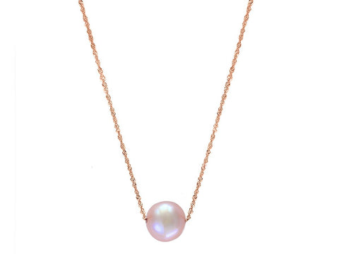 14K Single Pearl Necklace