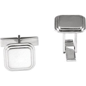 Sterling Silver Engravable Square Cuff Links - Moijey Fine Jewelry and Diamonds