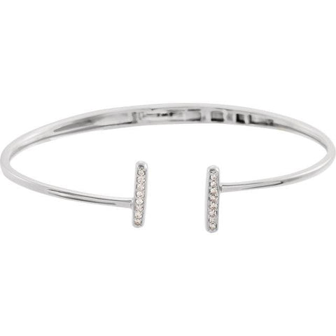 1/6 CTW Diamond Bar Hinged Cuff Bracelet - Moijey Fine Jewelry and Diamonds